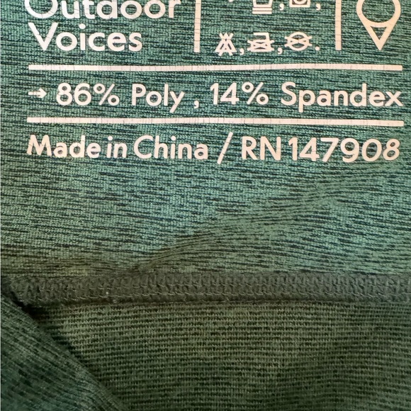Outdoor Voices Full Length Leggings XS Mid-Rise Green - Picture 8 of 8